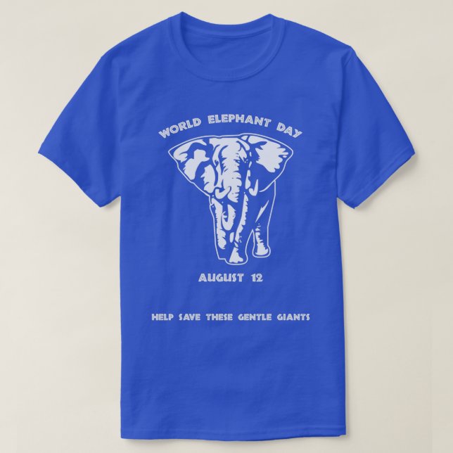 Camiseta World Elephant Day August (Frente do Design)