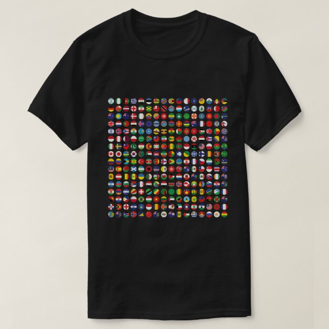 Camiseta World Flags Cool Travel 256 Flag International Lea (Frente do Design)
