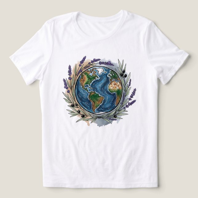 Camiseta World Peace Watercolor Art (Design frontal)
