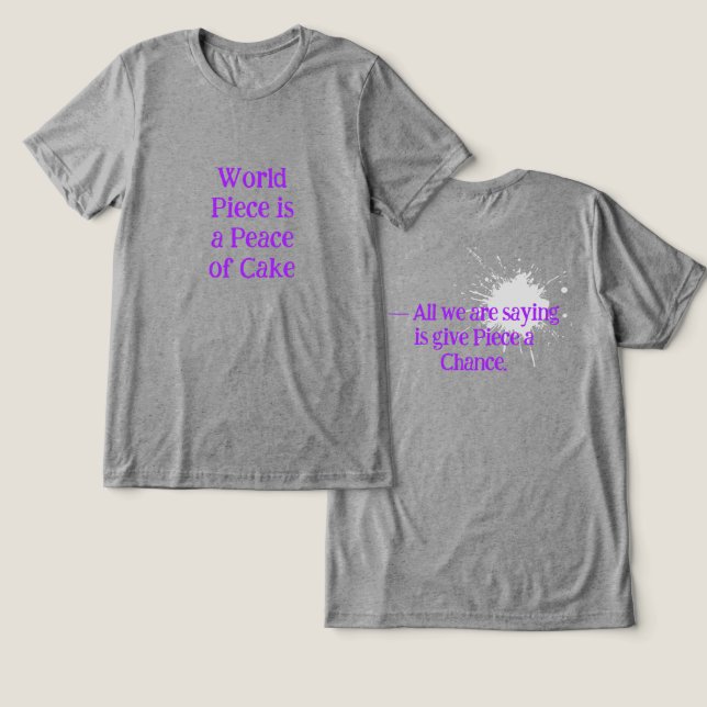 Camiseta World Piece  / Give Piece Tee Shirt (Design Frente e Verso)