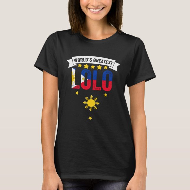 Camiseta World s Greatest Lolo Awesome Pinoy Fan Filipino G (Frente)