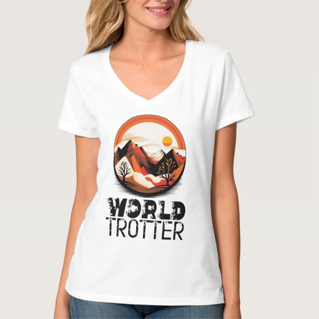 Camiseta World Trotter - Aventura en el Horizonte (Frente)