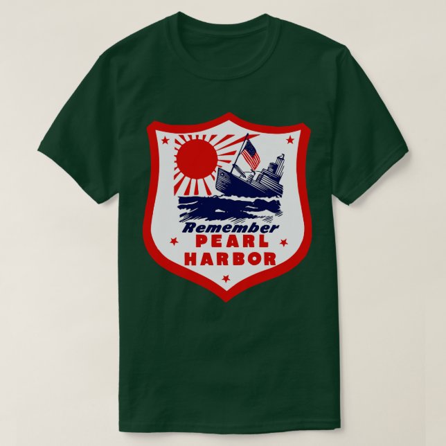 Camiseta WorldII Lembre-se de Pearl Harbor (Frente do Design)