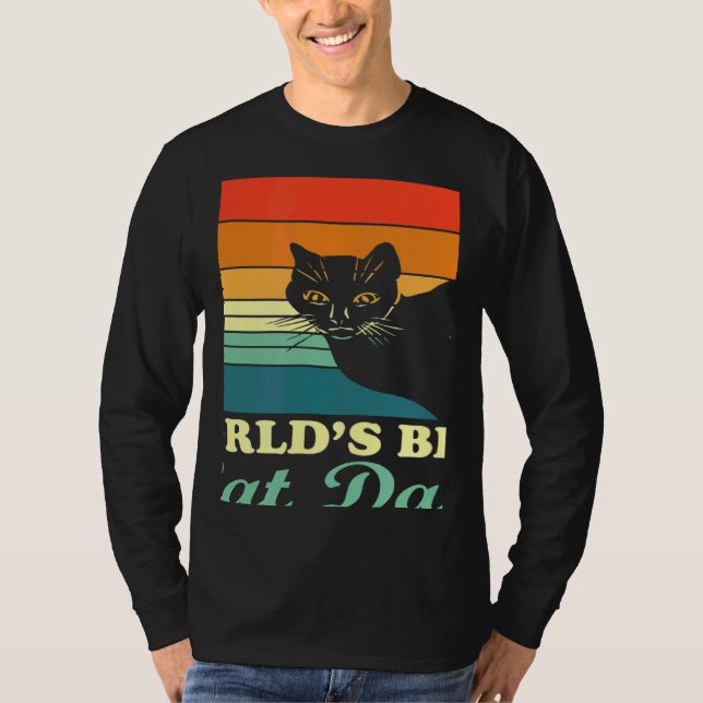 Camiseta World's Best Cat Dad Cat Dad Retro Style (Frente)