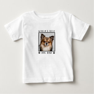 Camiseta World's Best Dog Dad Paw Prints Pet Photo on Grey