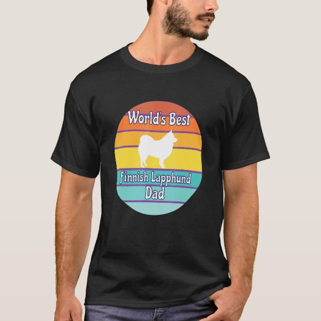 Camiseta World's Best Finnish Lapphund Dad (Frente)