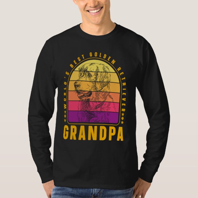 Camiseta World's best Golden Retriever Grandpa Dog  Saying (Frente)