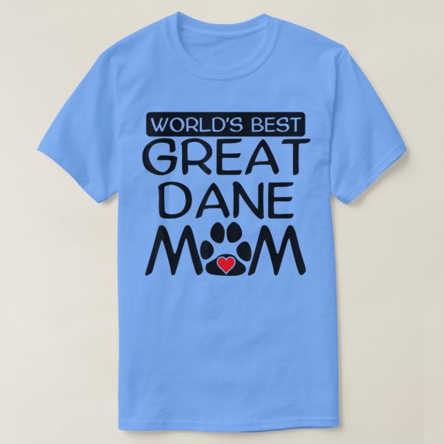 Camiseta World's Best Great Dane Mom Dog Owner Paw Print  (Frente do Design)