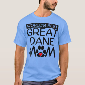 Camiseta World's Best Great Dane Mom Dog Owner Paw Print 