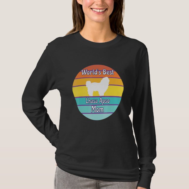Camiseta World's Best Lhasa Apso Mom (Frente)