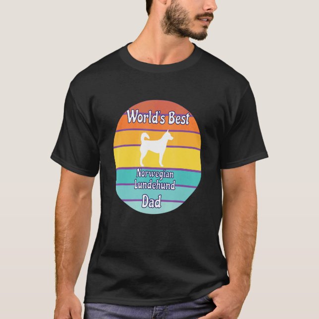 Camiseta World's Best Norwegian Lundehund Dad (Frente)
