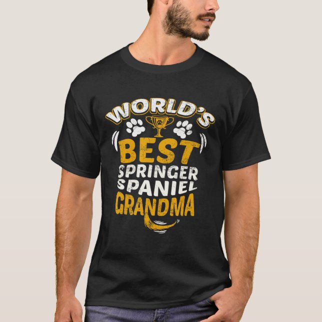 Camiseta Worlds Best Springer Spaniel Grandma Granddog (Frente)