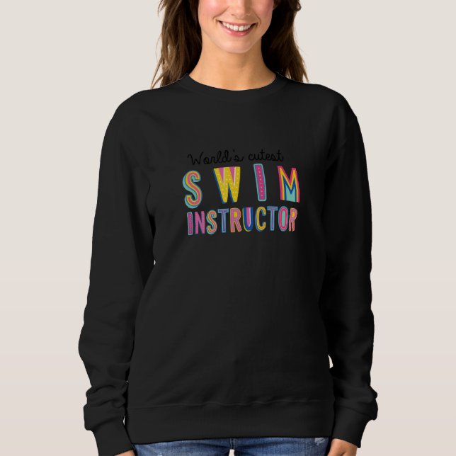 Camiseta Worlds Cutest Swim Instructor Funny Swimming Teach (Frente)