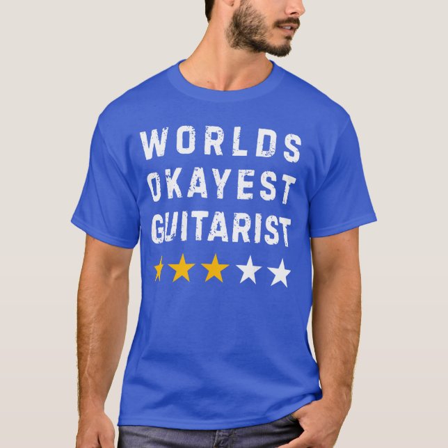 Camiseta Worlds Okayest Guitar Player Music Lover Funny Gui (Frente)