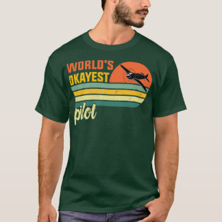Camiseta Worlds Okayest Pilot retro vintage mundos okayest