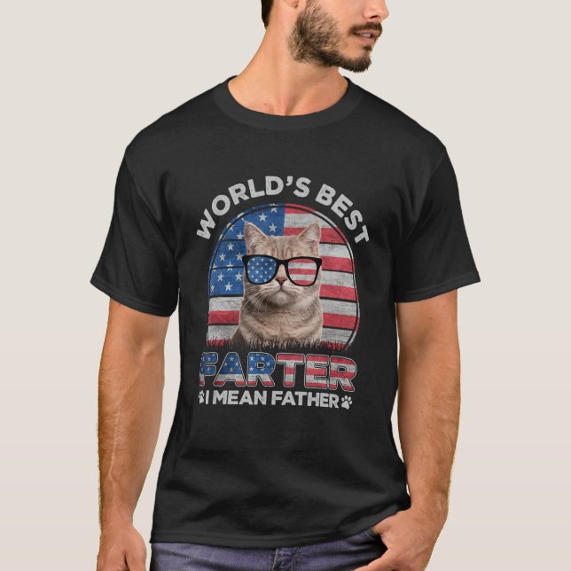 Camiseta Worldu2019s Best Farter I Mean Father Best Cat Dad (Frente)