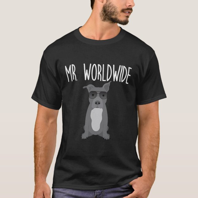 Camiseta Worldwide Funny Pitbull Roupa (Frente)