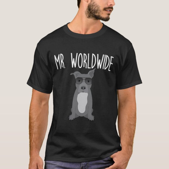 Camiseta Worldwide Funny Pitbull Roupa (Frente)