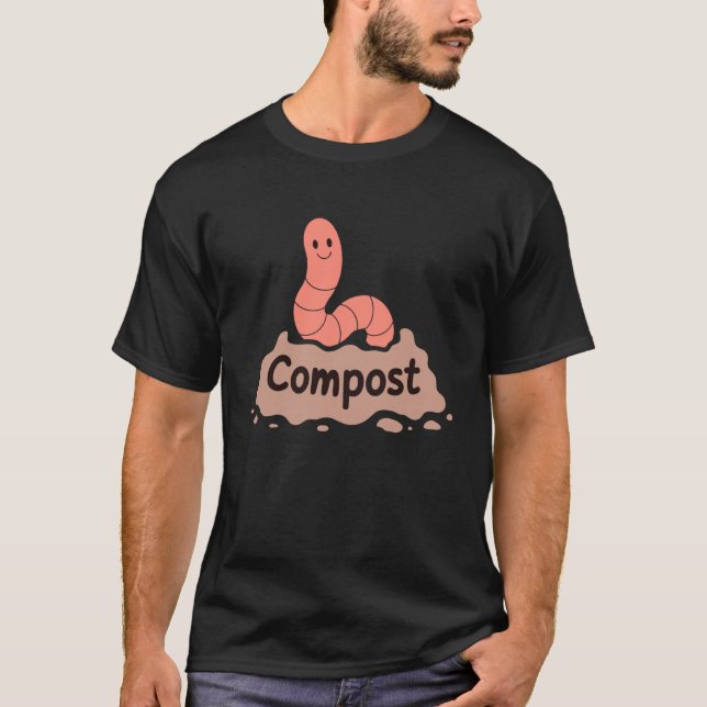 Camiseta Worm Composter Cute Earthworm Garden Compost (Frente)