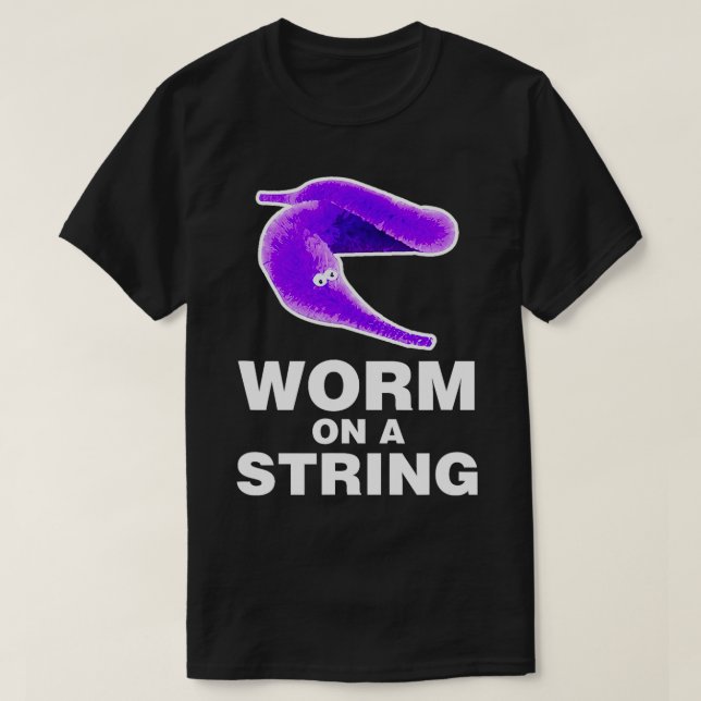 Camiseta WORM EM UM STRING Gen Z Zoomer Sarcastic Ironic Di (Frente do Design)
