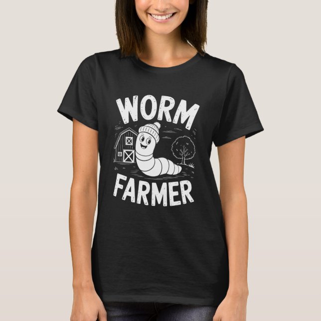 Camiseta Worm Farmer Earthworm Garden Composting (Frente)