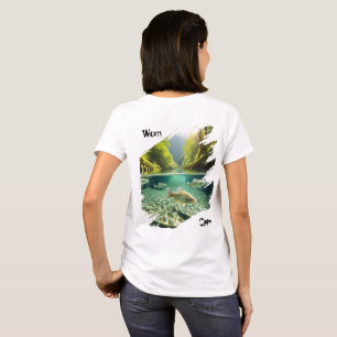 Camiseta Worn Calm   Peixe em um Córrego da Montanha Nature
