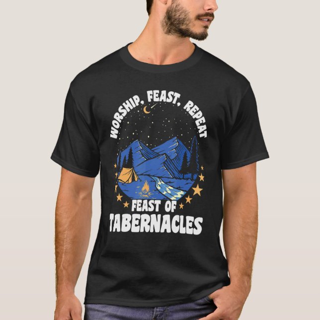 Camiseta Worship Feast And Repeat Feast Of Tabernacles Sukk (Frente)