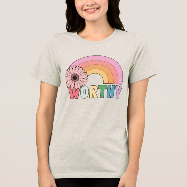 Camiseta Worthy Rainbow Bloom (Frente)