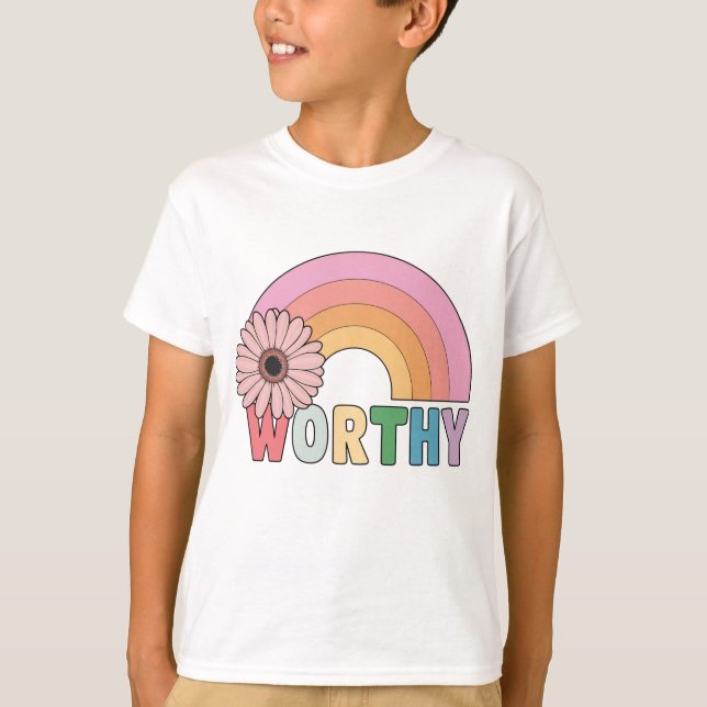 Camiseta Worthy Rainbow Bloom (Frente)