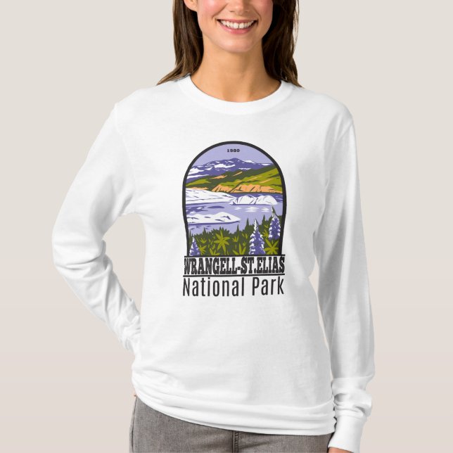 Camiseta Wrangell Rua Elias National Park Nizina Lake Alask (Frente)