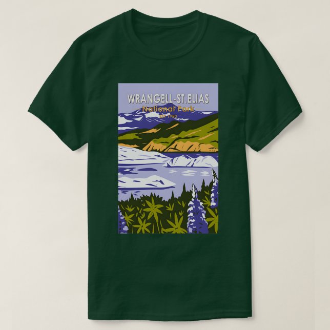 Camiseta Wrangell Rua Elias National Park Nizina Lake Alask (Frente do Design)