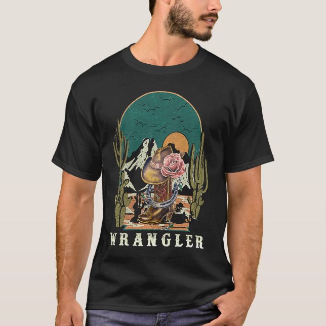 Camiseta Wrangler Bull Skulls Flores Cactus Sarcastic Não (Frente)