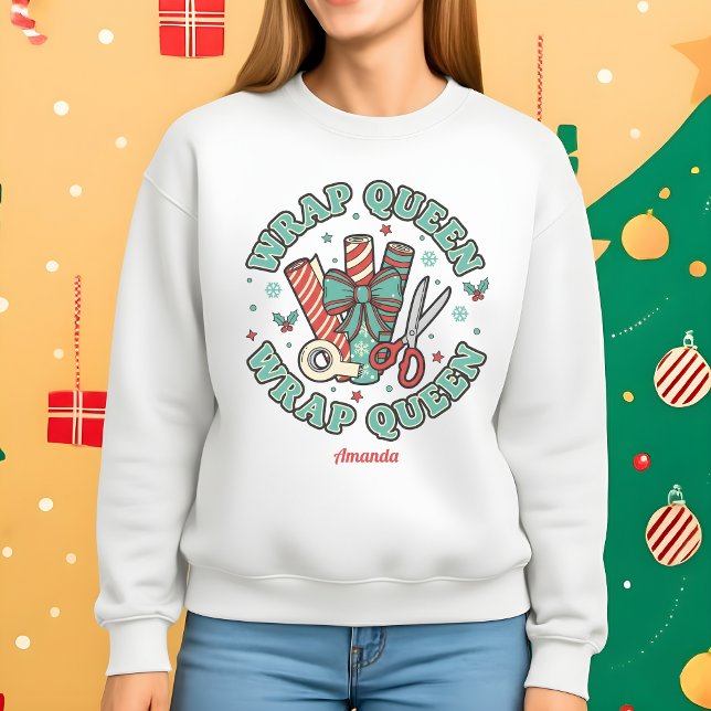 Camiseta Wrap Queen Funny Christmas Sweatshirt (Criador carregado)