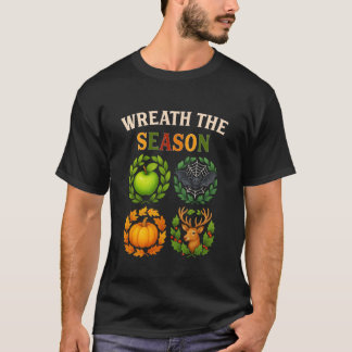 Camiseta Wreath The Season BER Months Fall Halloween Christ