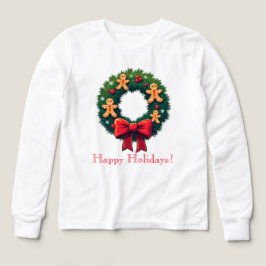 Camiseta Wreath with Gingerbread Men