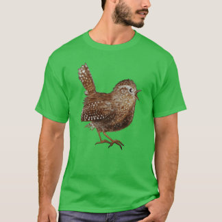Camiseta Wren Bird cantando alto e belo retrato musical