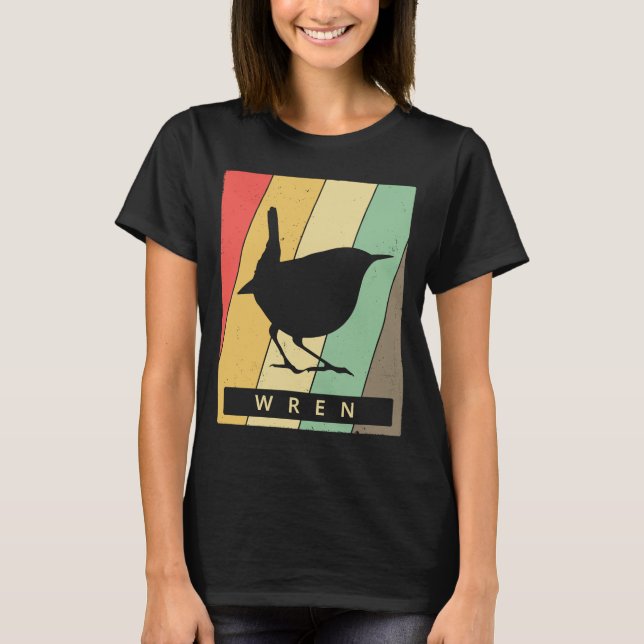 Camiseta Wren Bird Vintage Retro Animal (Frente)