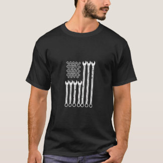 Camiseta Wrench Bolt Reparador Legal Patriótico Bandeira do