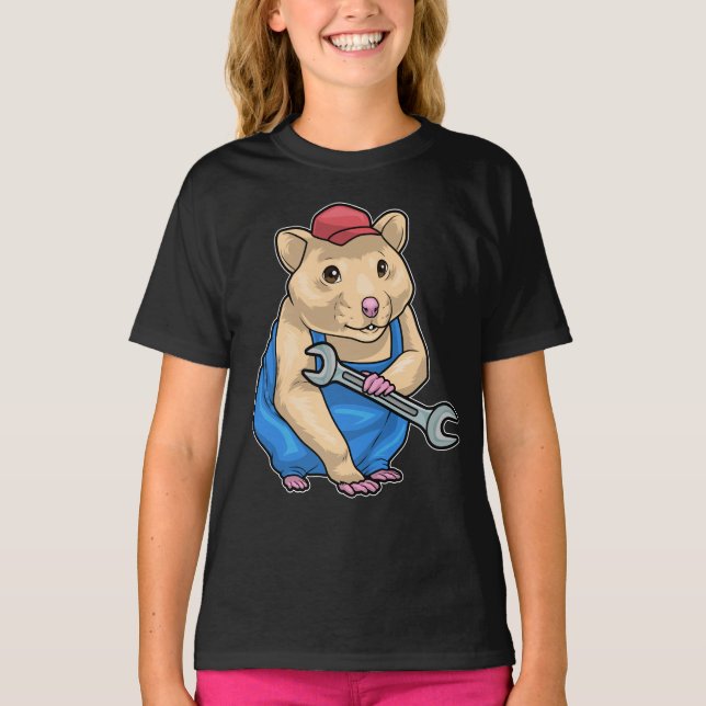 Camiseta Wrench Mecânico de Hamster (Frente)