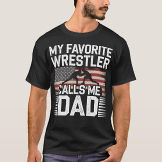 Camiseta Wrestling Dad Proud Moment Favorite Athlete Calls 