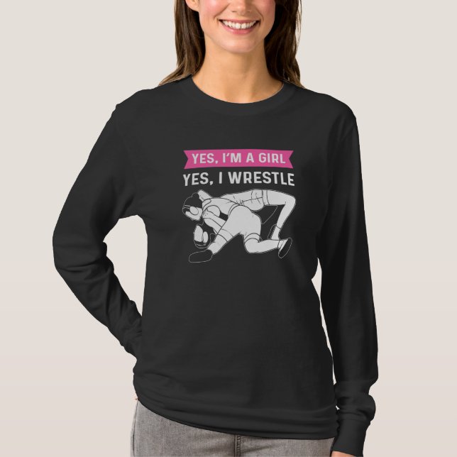 Camiseta Wrestling Female Wrestler Girl Wrestling (Frente)