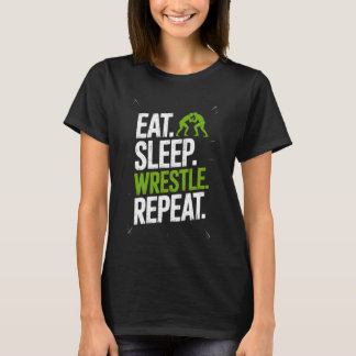 Camiseta Wrestling Life Eat Sleep Wrestle Repeat Mat
