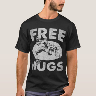 Camiseta Wrestling Shirts Funny Free Hugs Wrestling