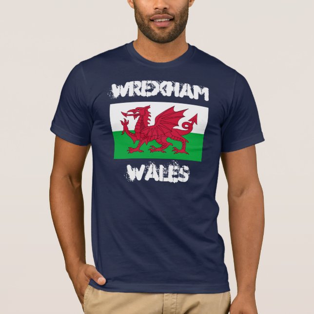 Camiseta Wrexham, Wales com bandeira de Galês (Frente)