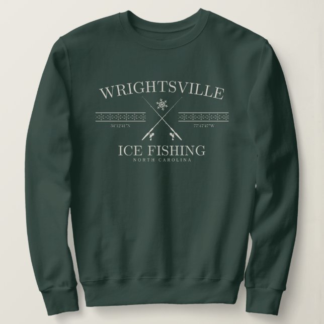 Camiseta Wright tsville Beach Ice Fisheries, Carolina do No (Frente do Design)