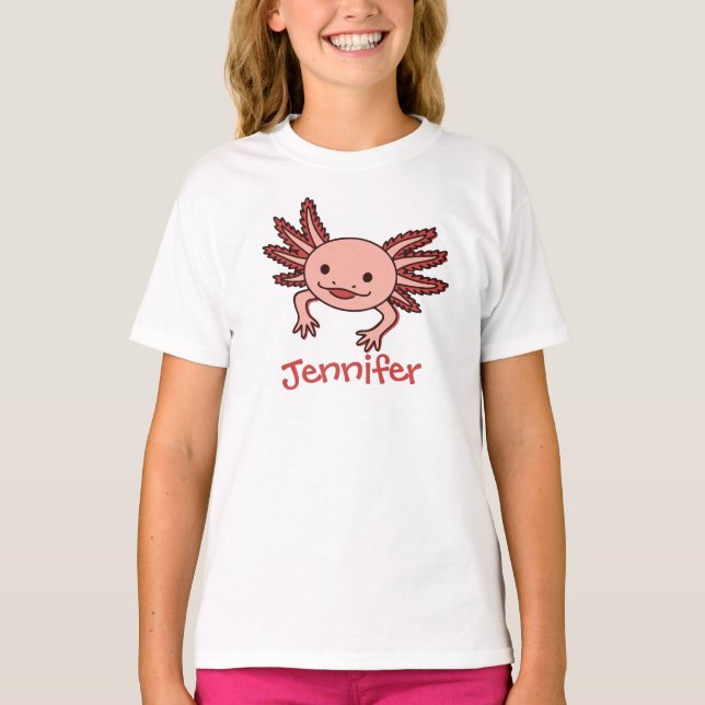 Camiseta write your name on this cute Axolotl (Frente)