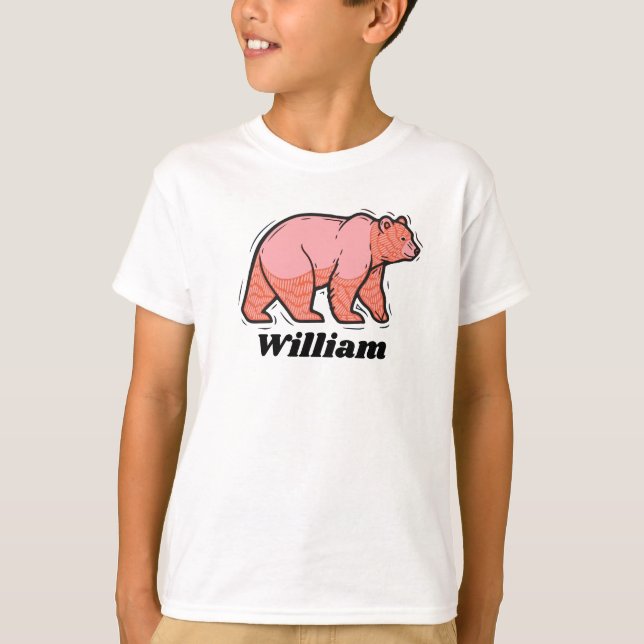 Camiseta Write your name on this pink Bear Pop Art (Frente)