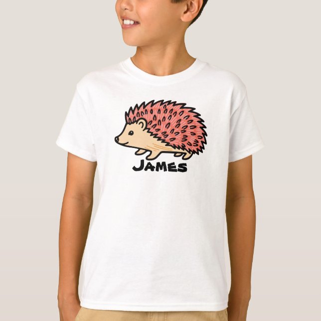 Camiseta write your name on this Pink Hedgehog (Frente)
