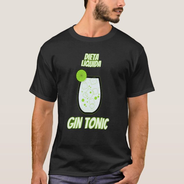 Camiseta Written  Gin Tonic Man Woman Nice Diet (Frente)