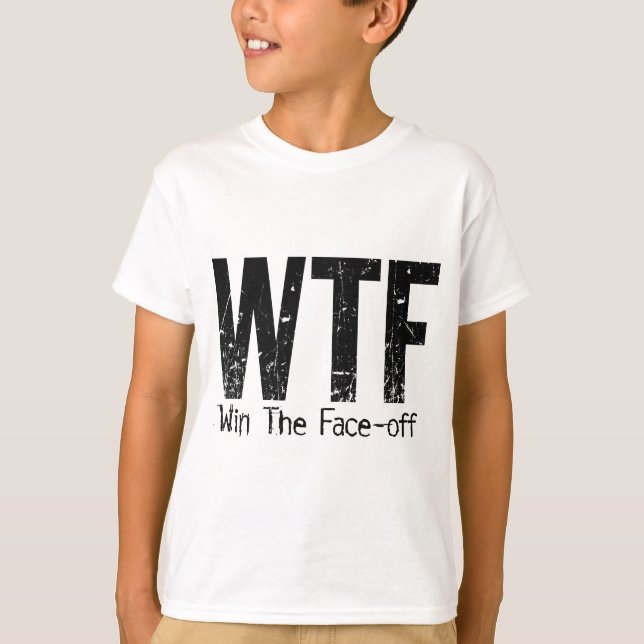 Camiseta WTF: Ganhe a Cara-fora (o hóquei) (Frente)